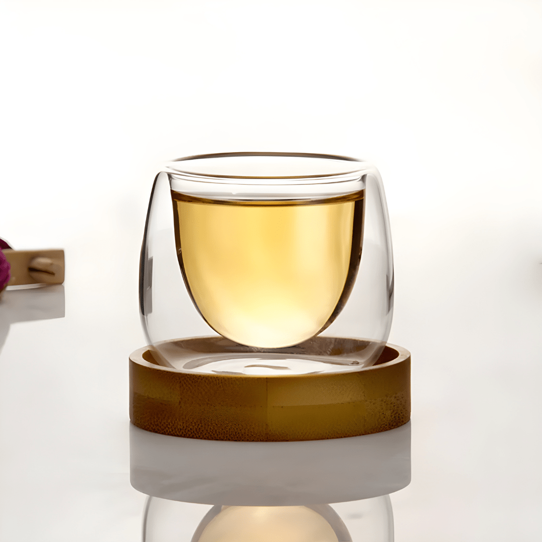 Double Wall Glass Cup with Bamboo Base | European Household