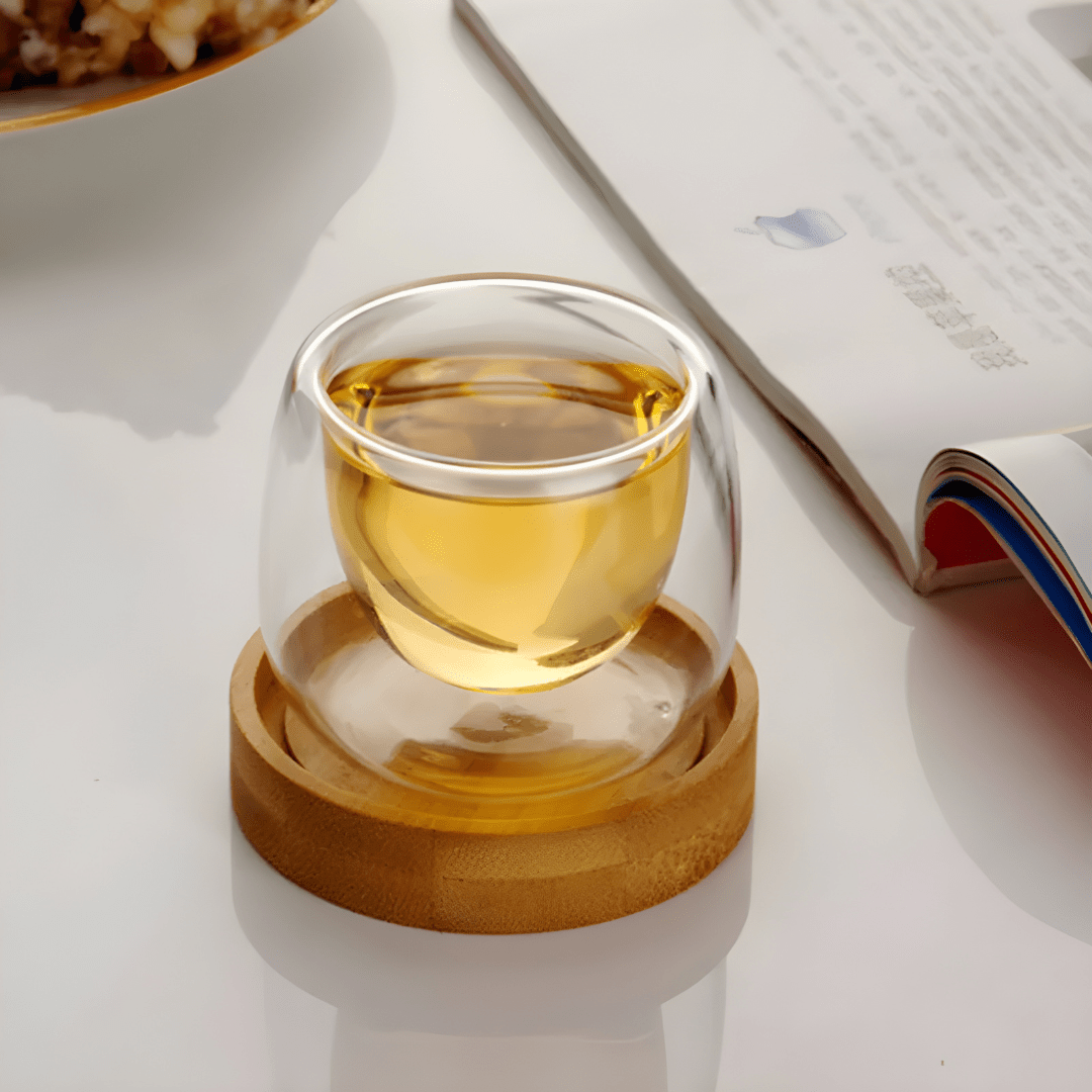 Double Wall Glass Cup with Bamboo Base | European Household