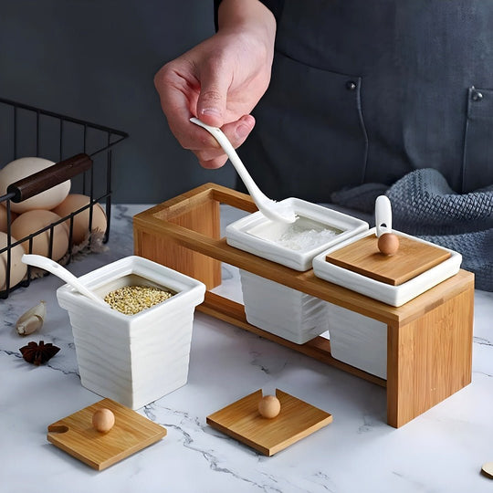 Ceramic Spice Box Set - European Household | Elegant & Durable