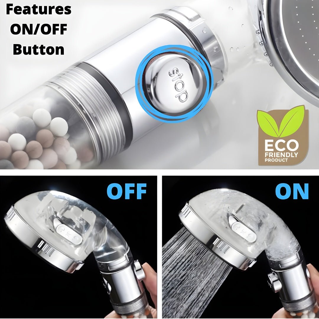 Ionic Filtered Shower Head Set with Accessories