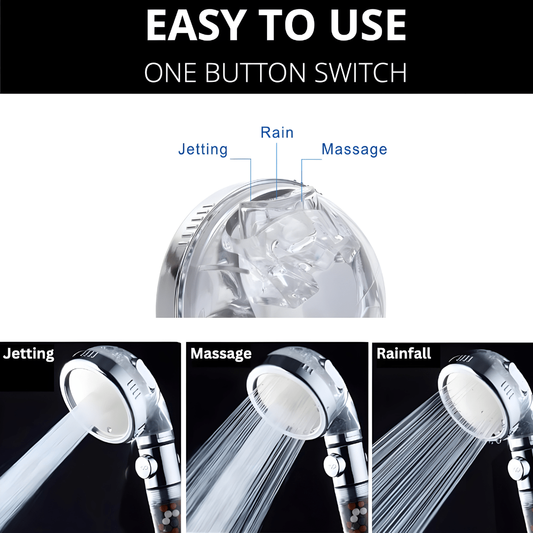 Ionic Filtered Shower Head Set with Accessories
