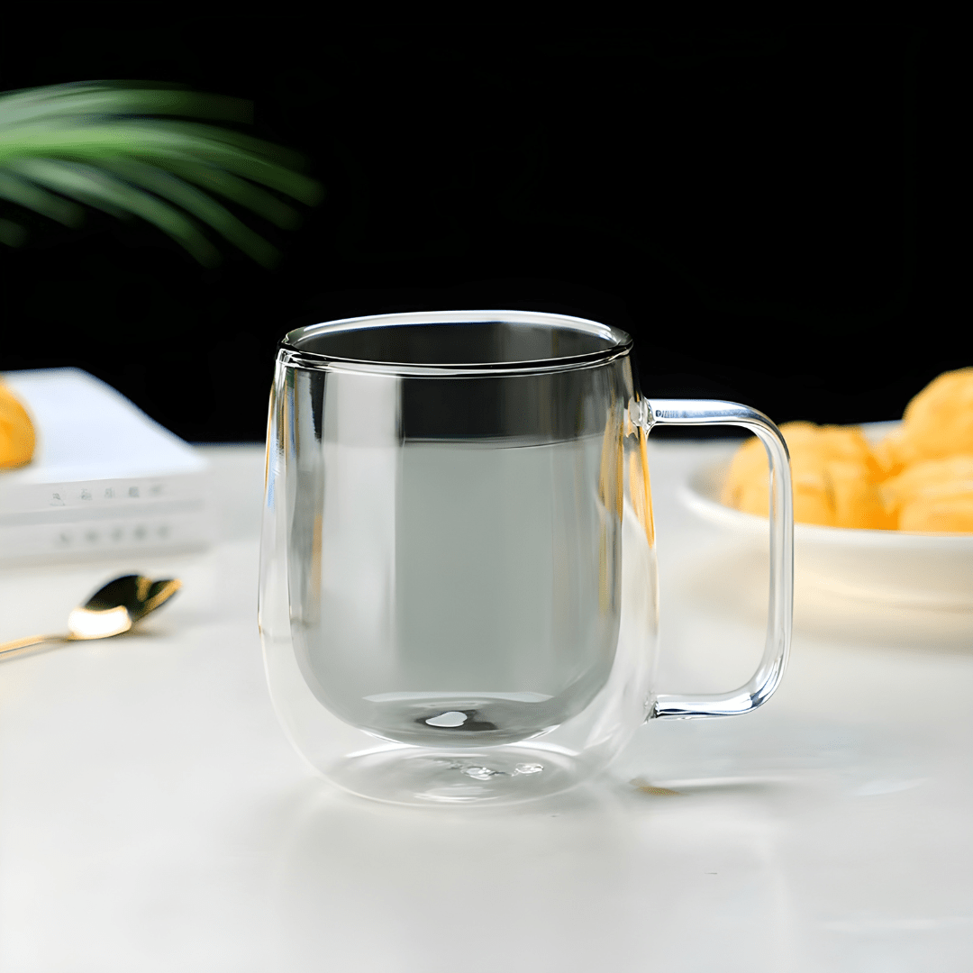 350 ml gekleurd dubbelwandig isolatieglas met handvat