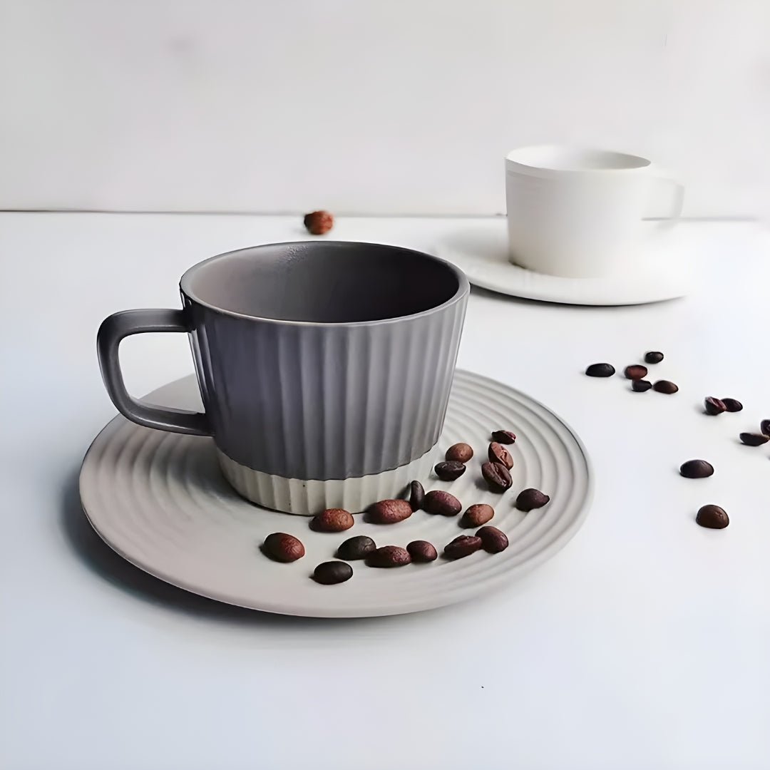 Frosted Coffee Mug With Saucer - European Household
