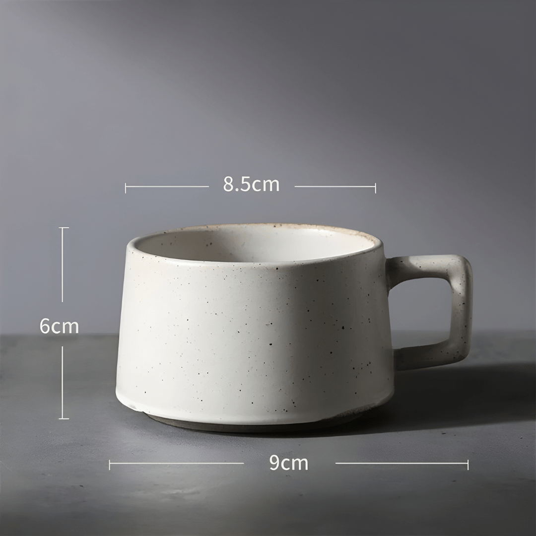 Elegant 250ml Retro Stoneware Cup and Saucer