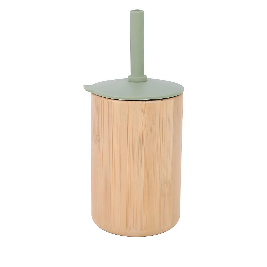 BPA-Free Bamboo Sippy Cup with Silicone Straw 150ML