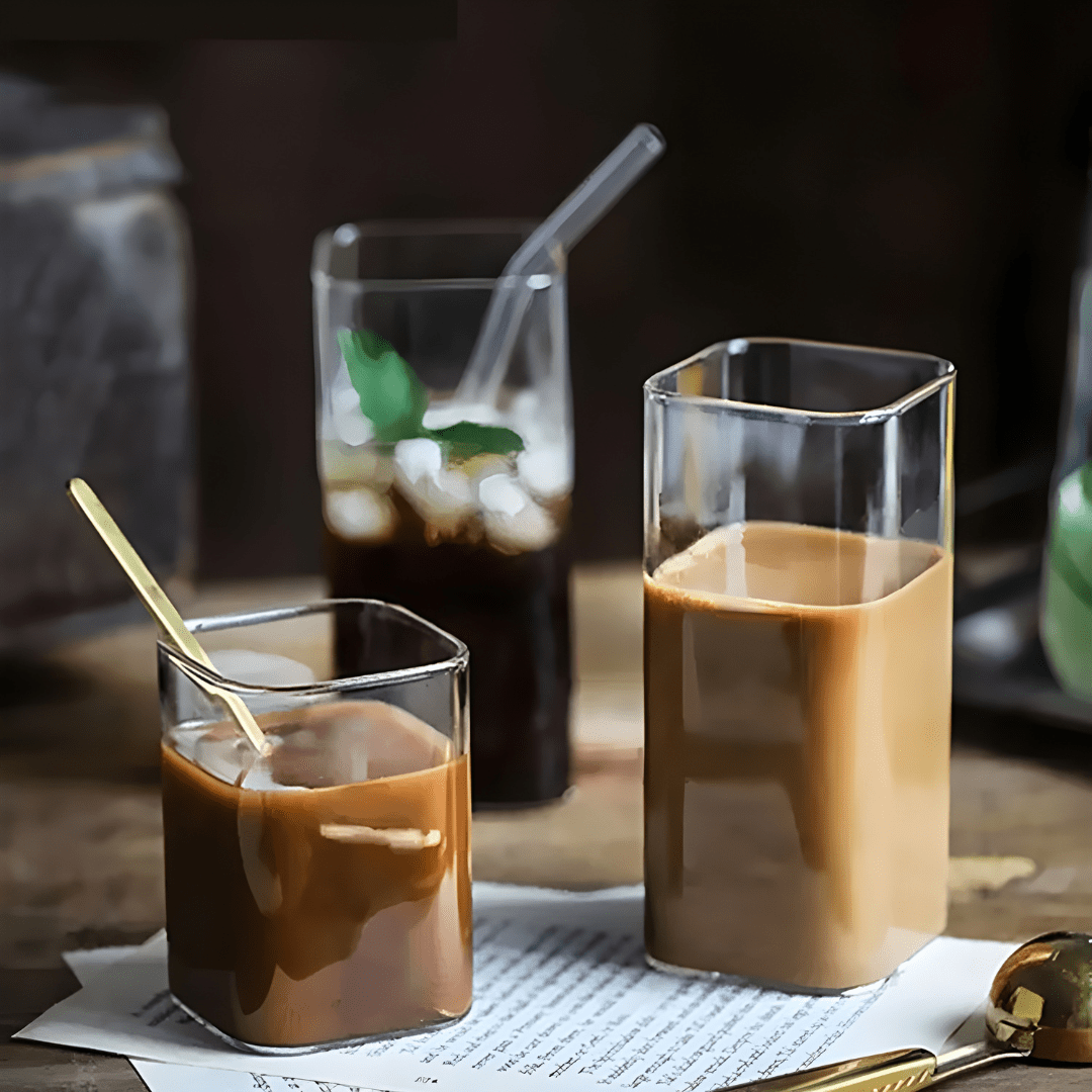Koffiemok van hoogwaardig helder borosilicaatglas, 400 ml of 500 ml