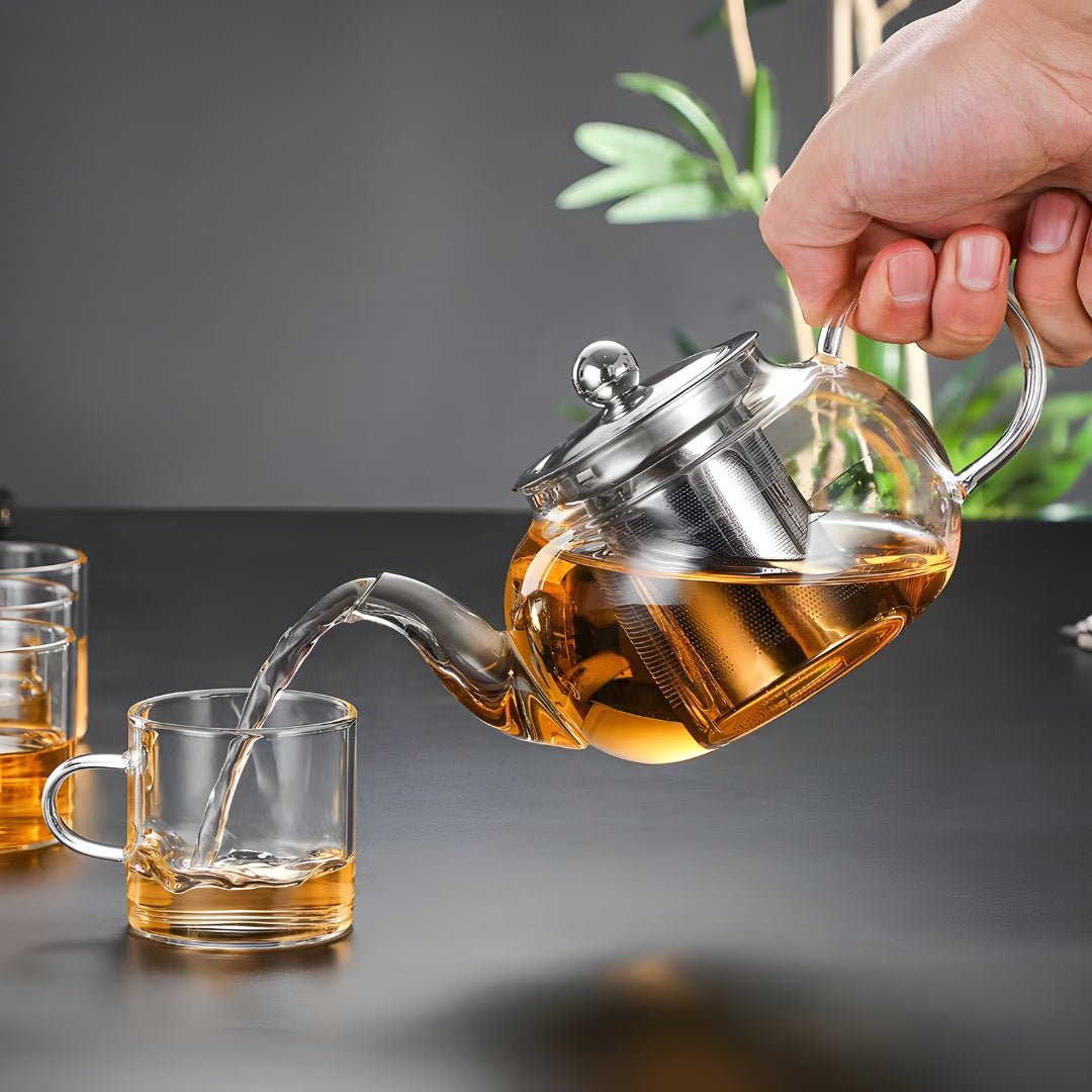 Elegante theeset van borosilicaatglas 800 ml