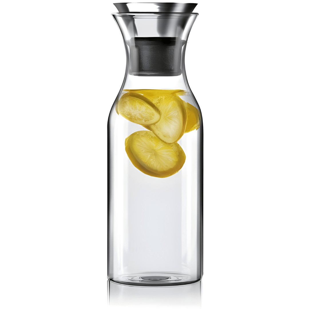 1700ml borosilicate glass carafe with stainless steel flip-top lid – available in Lebanon