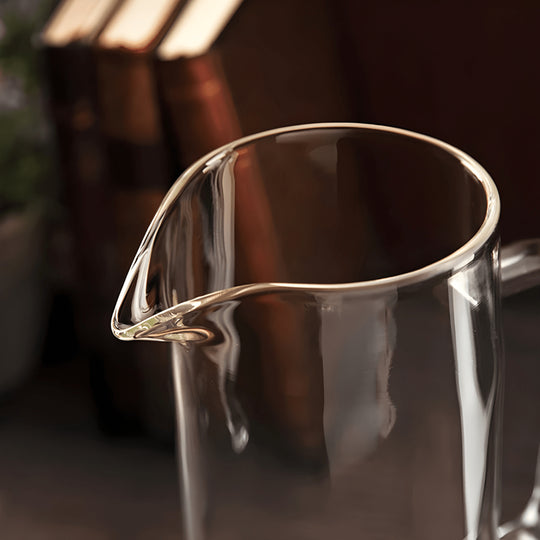 Borosilicate glass pitcher set with green handle and 6 cups – Beirut