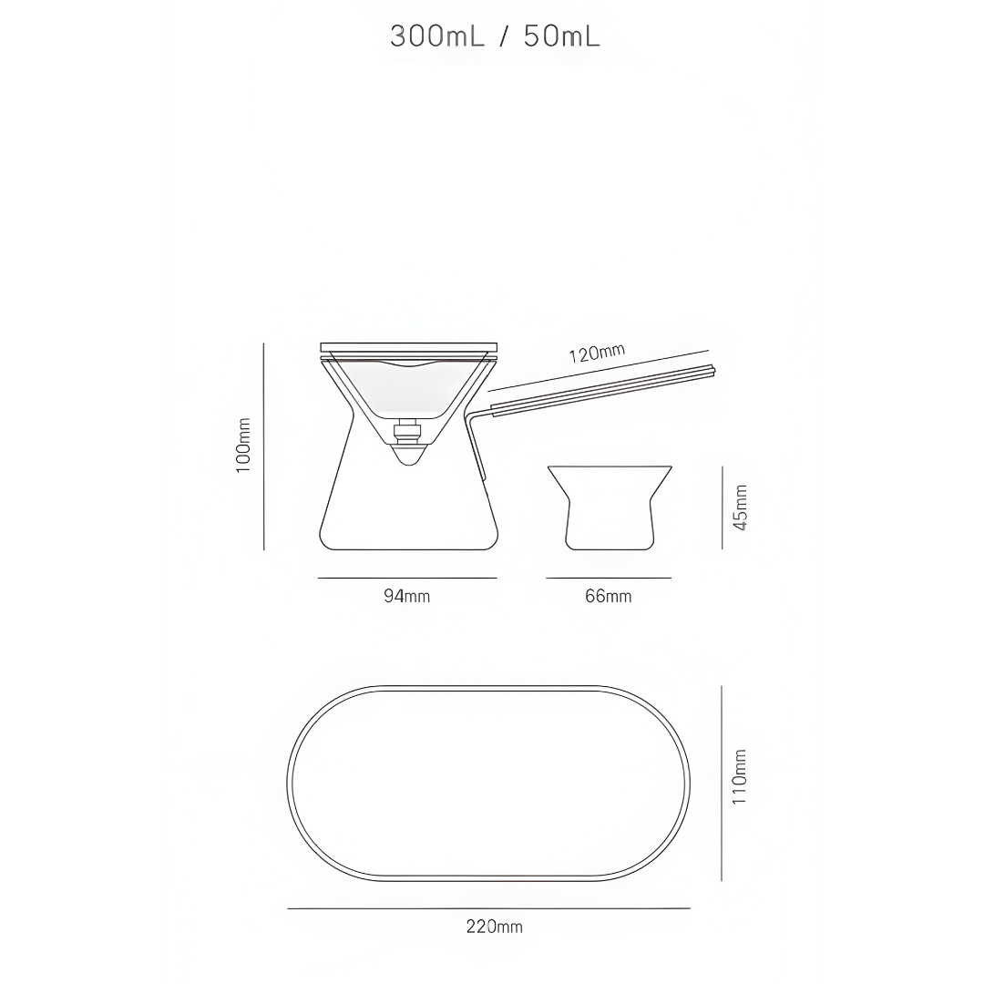 Super Premium 300ml Magnetic Glass Teapot & Cup Set – For Coffee & Tea Brewing