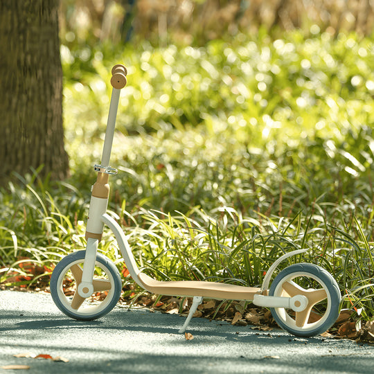 Adjustable height kids scooter with rear brake and metal frame, suitable for ages 3 to 6, available in two colors.