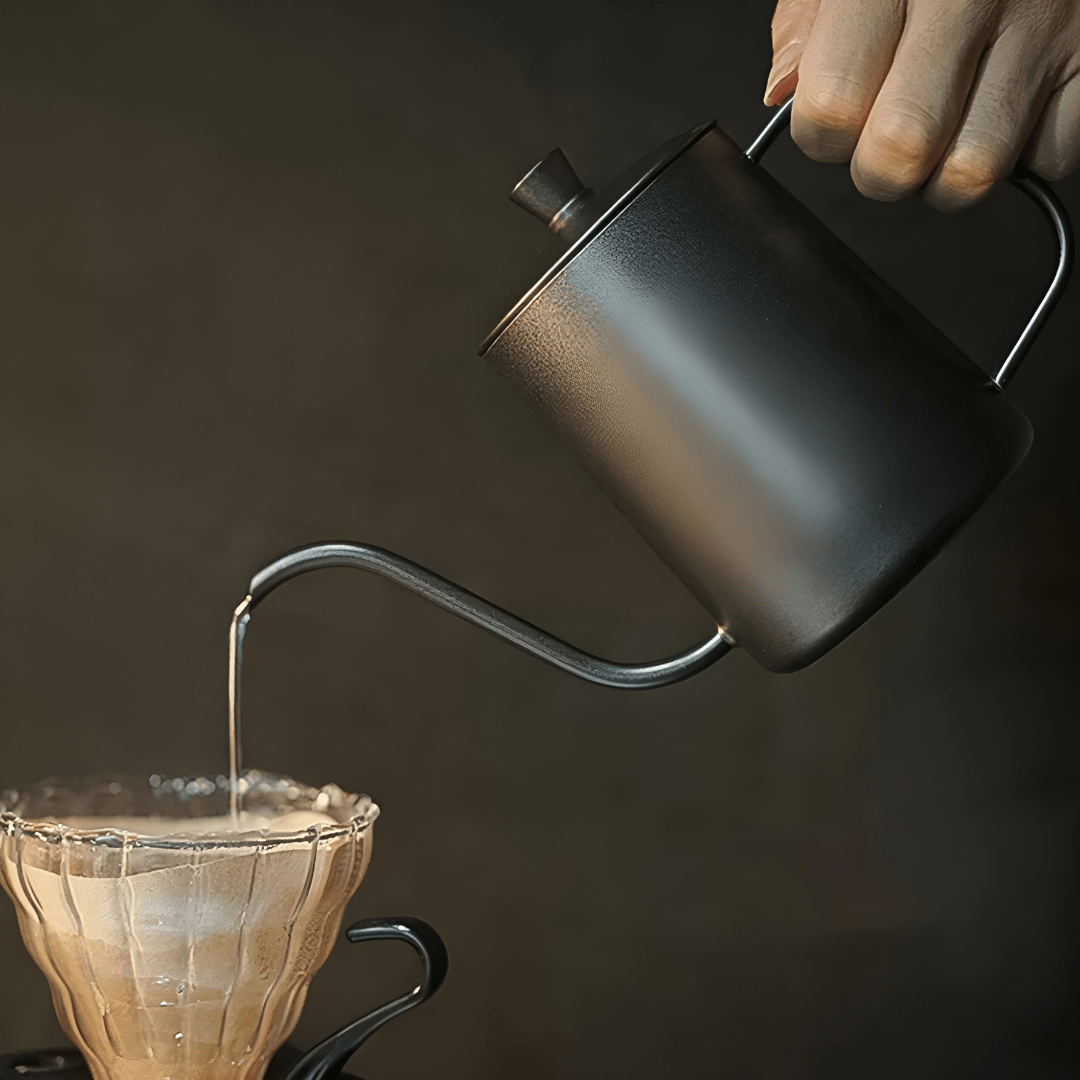 Stainless steel pour-over kettle 600ml with gooseneck spout for coffee or tea – available in Beirut Lebanon