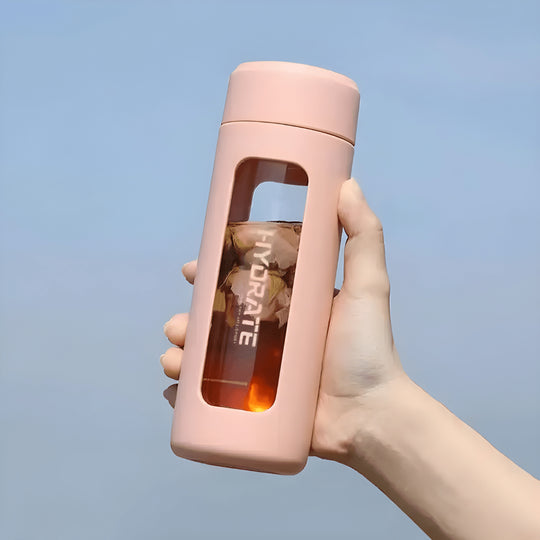 360ml Borosilicate Glass Tea Infuser Bottle – Double-Wall with Durable PP Shell