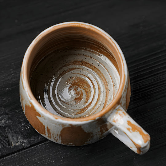 360ml handmade rough pottery ceramic mug with rustic glaze – available in Beirut Lebanon