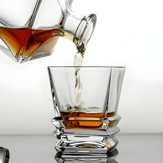 Premium old fashioned whiskey glass 310ml made of lead-free crystal with diamond-cut texture – luxury barware in Lebanon