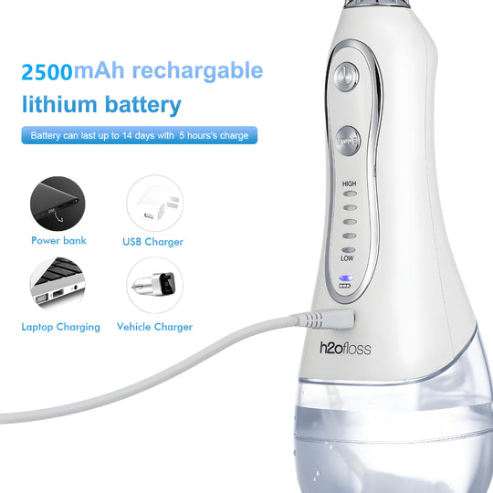 HF-6 cordless oral irrigator with 5 nozzles – dental flosser in Beirut Lebanon