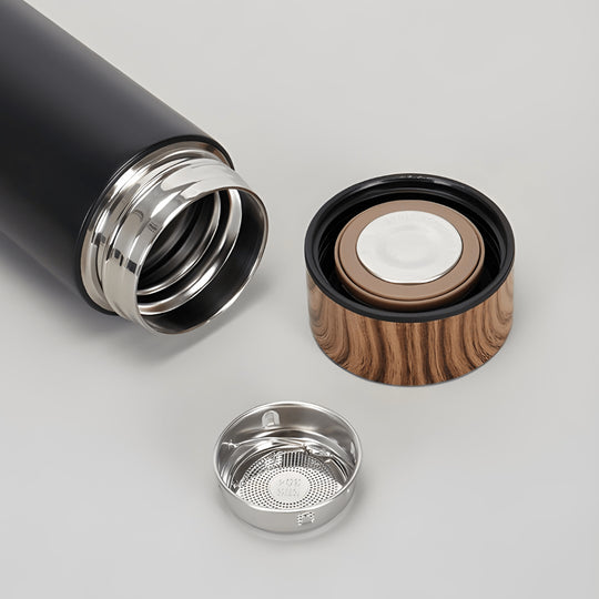 500ml black stainless travel tumbler set with 2 stainless cups