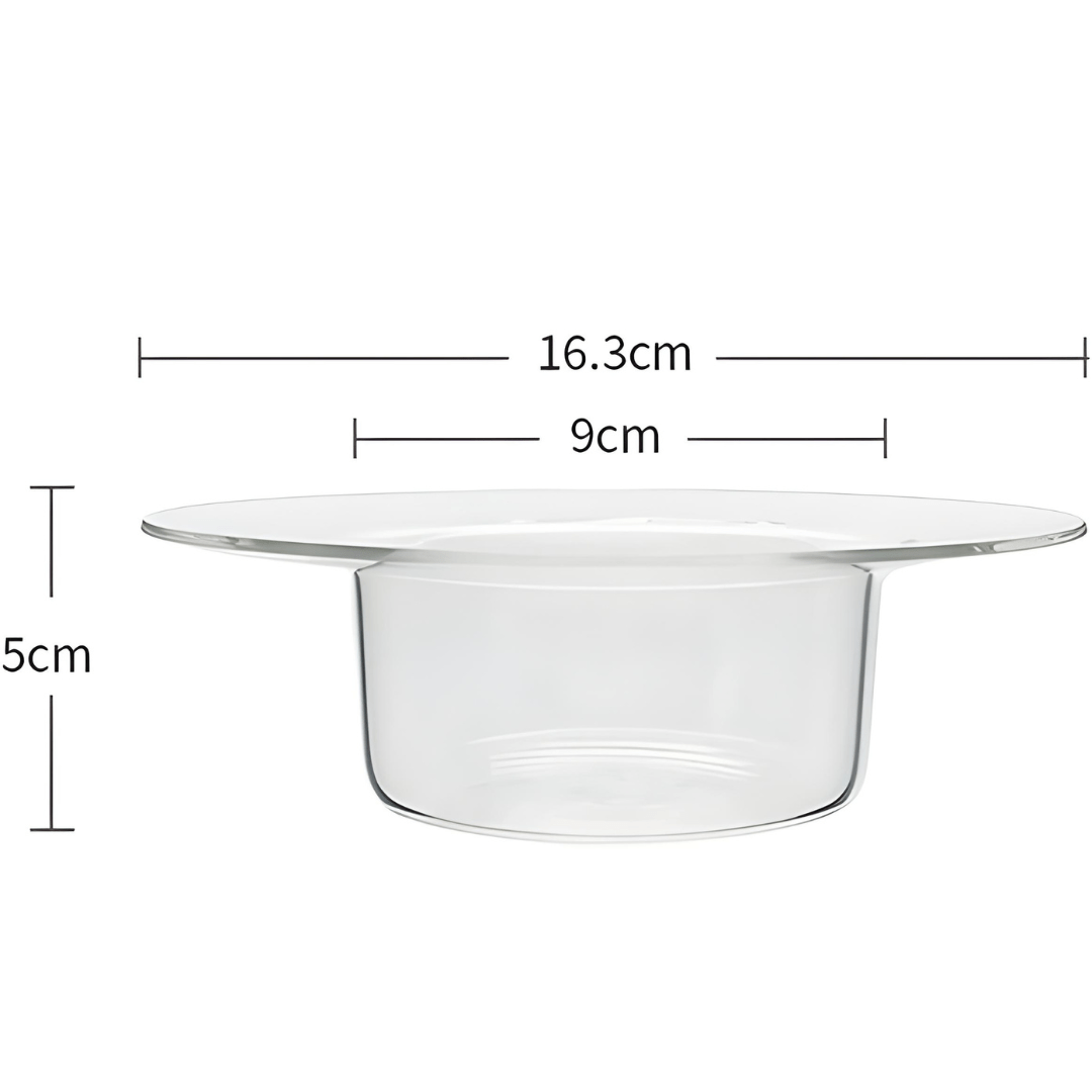 Elegant 250ml clear glass bowl with cap-shaped design, ideal for serving dessert, salad, or breakfast – available in Beirut, Lebanon