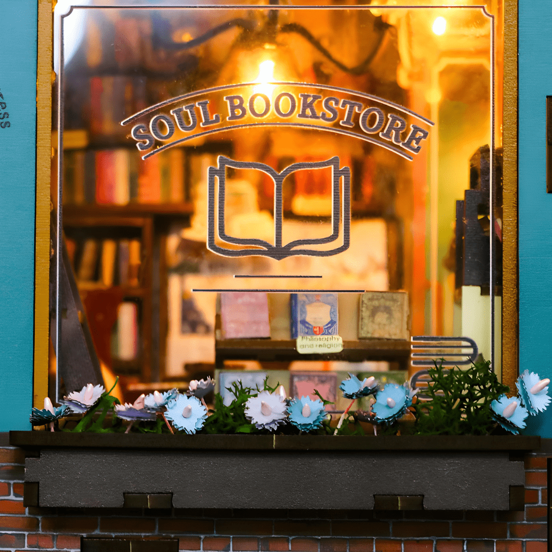 Soul Bookstore DIY Miniature Book Nook with LED & Music Box