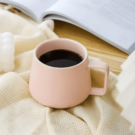 Modern matte ceramic mug 320ml – pink, grey, beige – coffee tea cup available in Beirut Lebanon