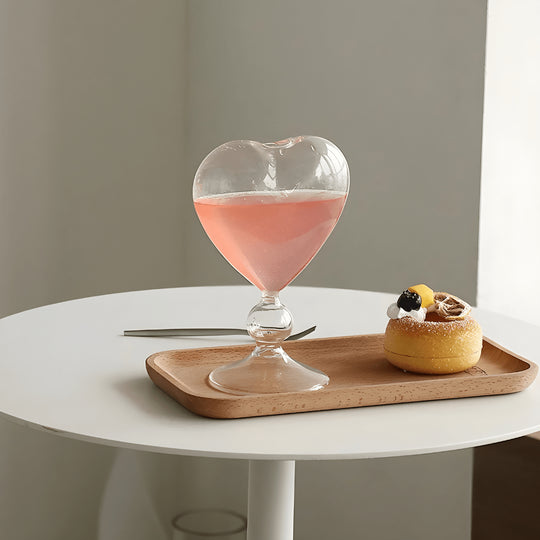 Heart-shaped 300ml glass with straw for drinks, cocktails & juices – Beirut Lebanon.
