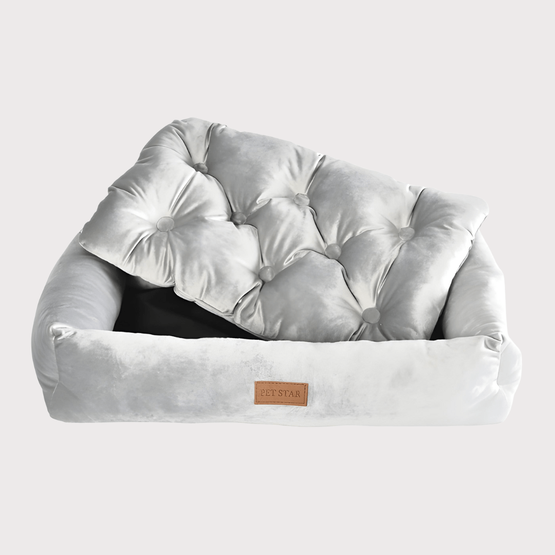 Velvet Soft Sustainable Dog & Cat Bed 95×65×10cm with removable pillow and anti-slip bottom – ideal for small dogs or medium to large cats.