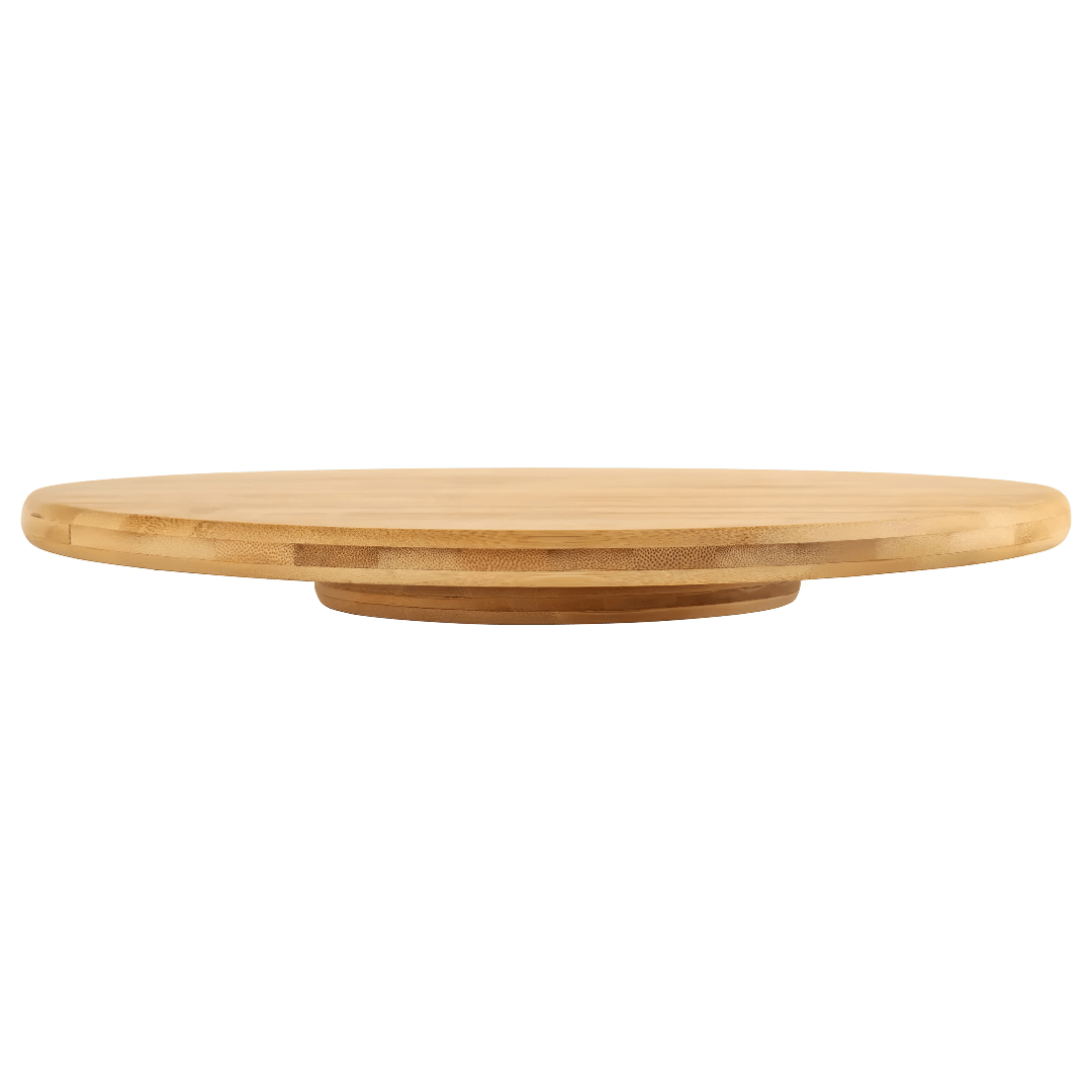 Rotatable bamboo serving board with cheese and snacks – Beirut market