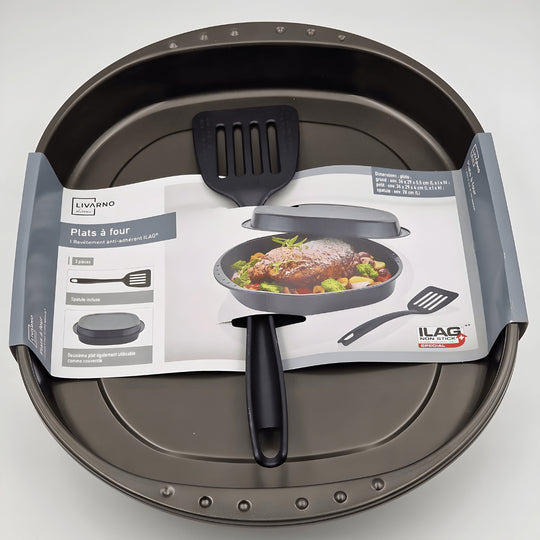 LIVARNO Home oven dish set with 2 roasting tins and spatula