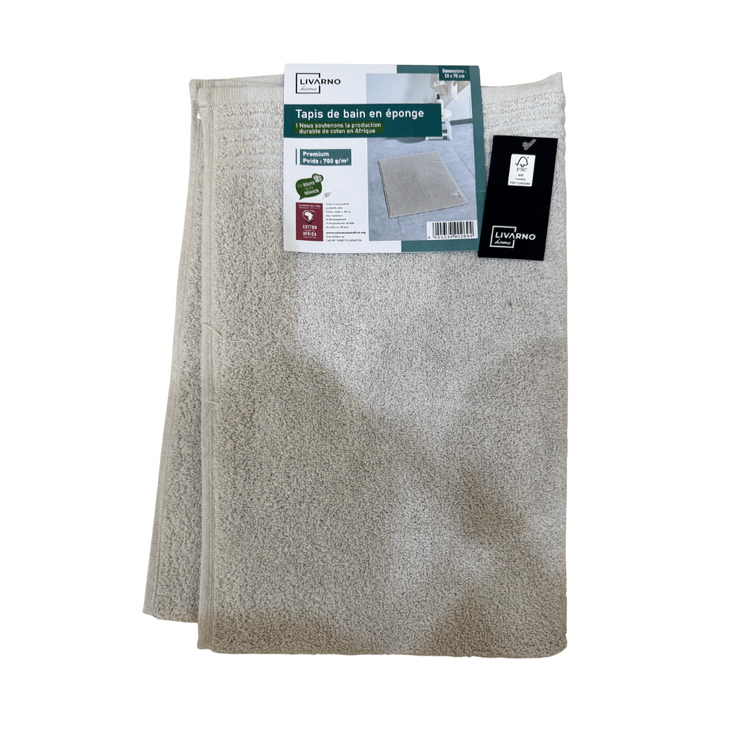 Beige Sand Bath Mat 50×70 cm – Durable Cotton Terry