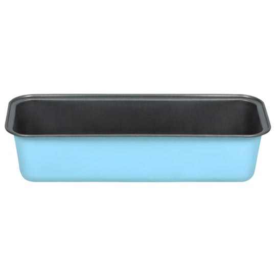 ERNESTO® rectangular non-stick cake tin in blue – size 32×13×7.3cm, ideal for baking bread, cakes, and loaf recipes.
