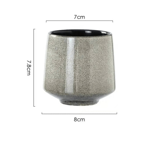 Japanese ceramic tea cups 200ml with unique reactive glaze, durable and safe for tea, coffee, or sake – available in Beirut Lebanon.