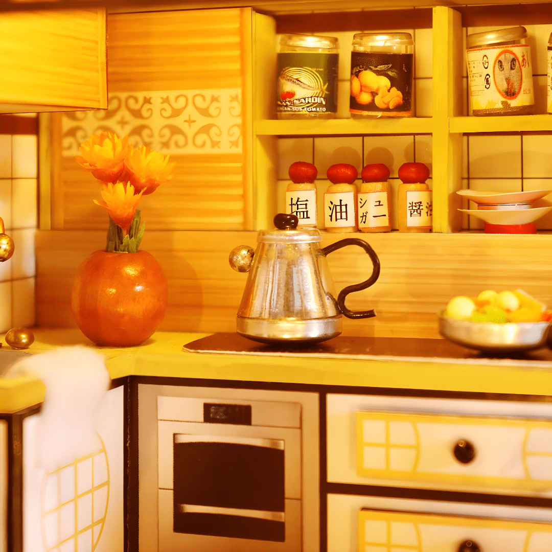 DIY Miniature Dollhouse Kit – Premium Large Design with Light, Music Box & Dust Cover