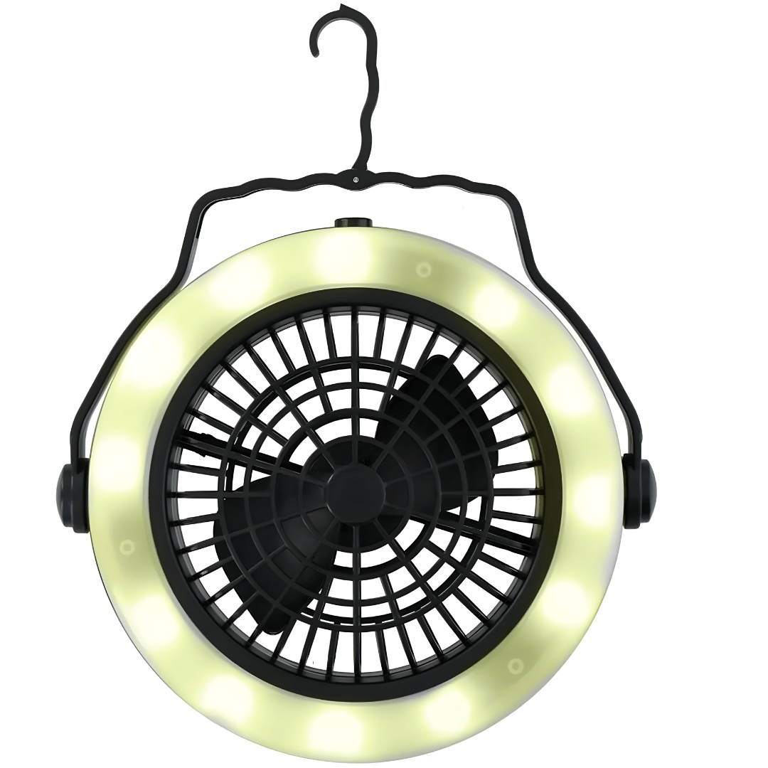 Grundig 2-in-1 Portable Camping Fan with LED Lantern – Open Box (New)