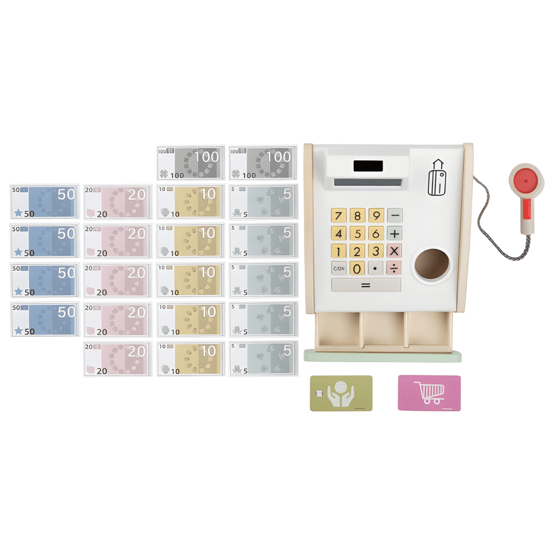 Playtive wooden cash register set with play money and cards – Beirut Lebanon