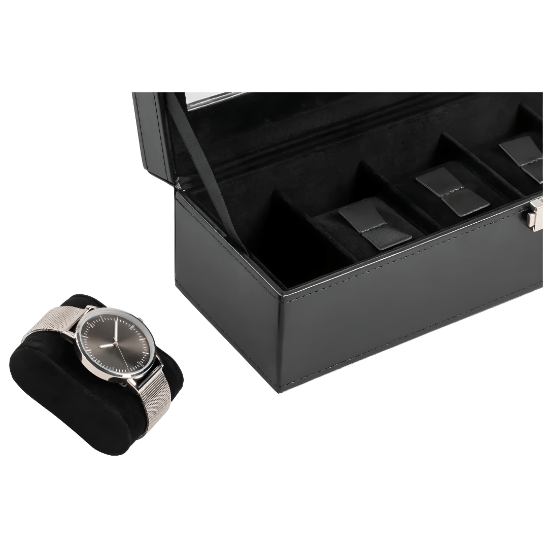 AURIOL 6-slot black leather watch box Beirut Lebanon