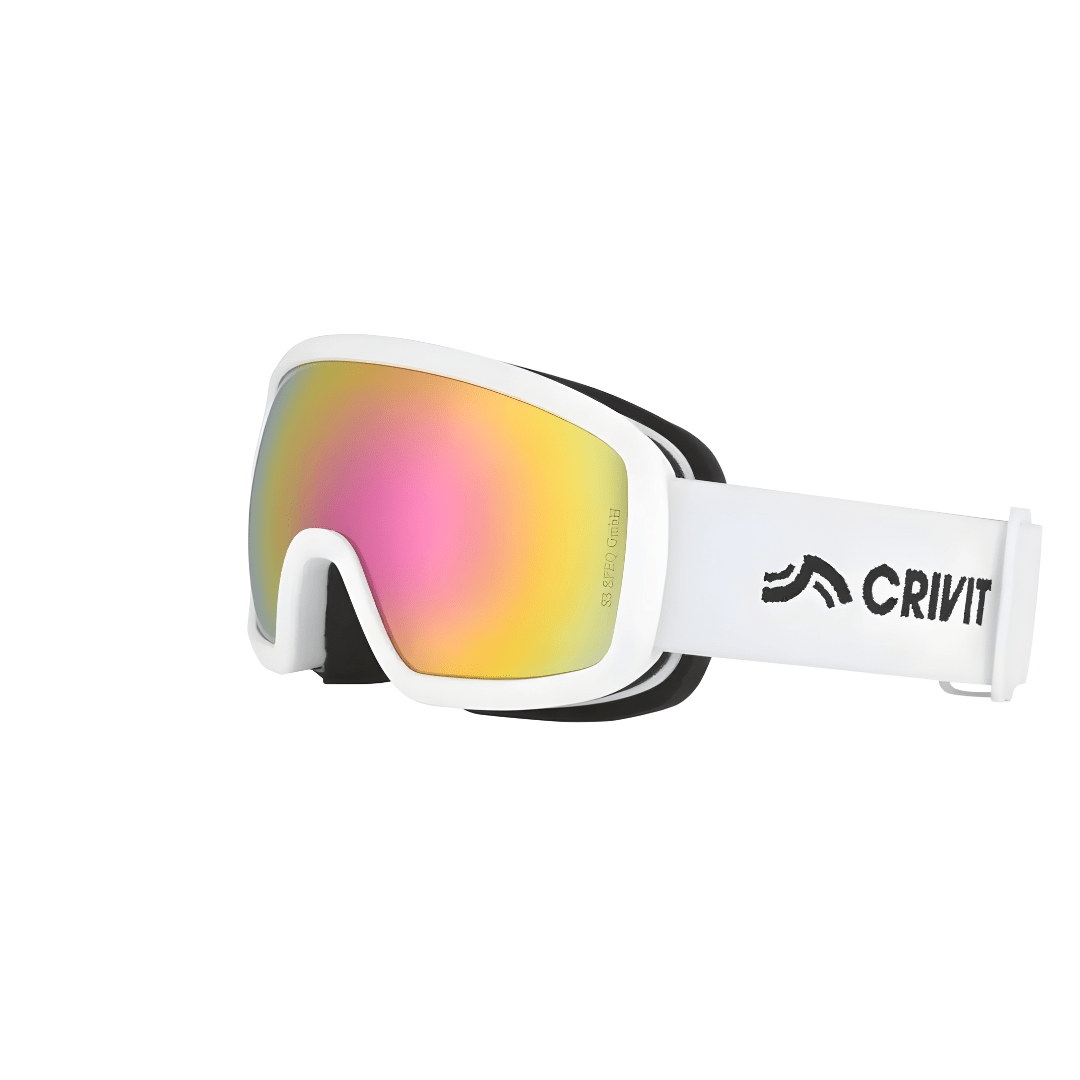 Crivit children’s ski and snowboard goggles with anti-fog mirrored lenses, UV protection, and adjustable non-slip headband – black and white models, Beirut Lebanon