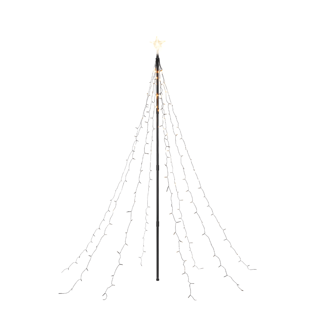 Livarno Home Christmas tree-style outdoor fairy lights with 200 warm white LEDs, timer function, and star topper – festive garden decor Beirut Lebanon