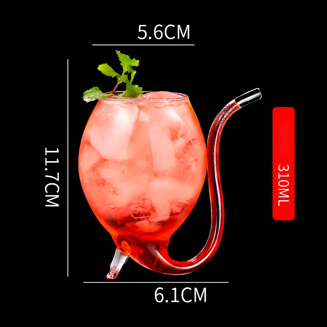 300ml elegant glass sip cup with built-in straw for cocktails and juices – Beirut Lebanon