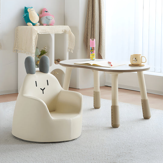 Adjustable kids study desk and chair set made from eco-friendly polywood, peanut-shaped table, safe design, Lebanon