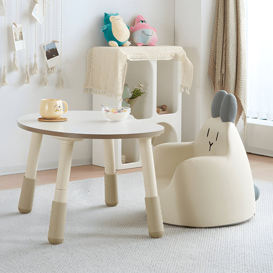 Adjustable kids study desk and chair set made from eco-friendly polywood, peanut-shaped table, safe design, Lebanon