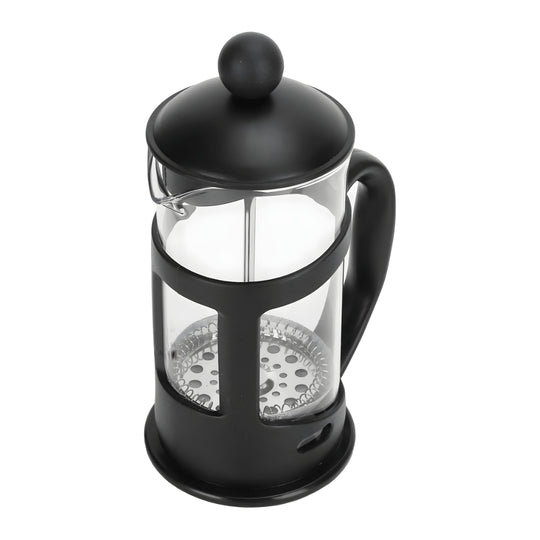 French Press coffee maker – black frame, borosilicate glass, stainless steel filter, 1000ml