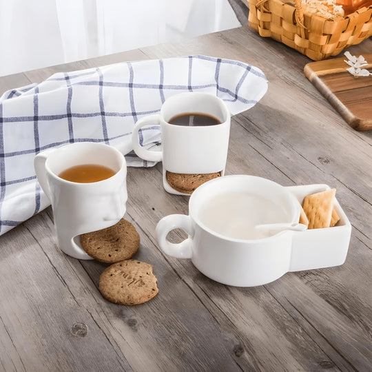 Bone china coffee mug with biscuit holder – 125ml or 180ml ceramic cup ideal for tea and coffee lovers in Beirut, Lebanon
