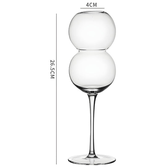 Tall 470ml bubble ball cocktail glass with double-sphere design – ideal for stylish drinks and parties in Beirut, Lebanon