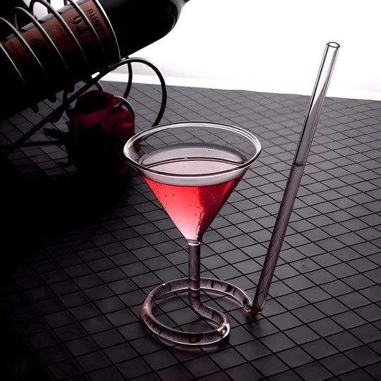 110ml spiral straw cocktail glass with molecular spiral base – creative drinkware for wine or cocktails in Beirut, Lebanon