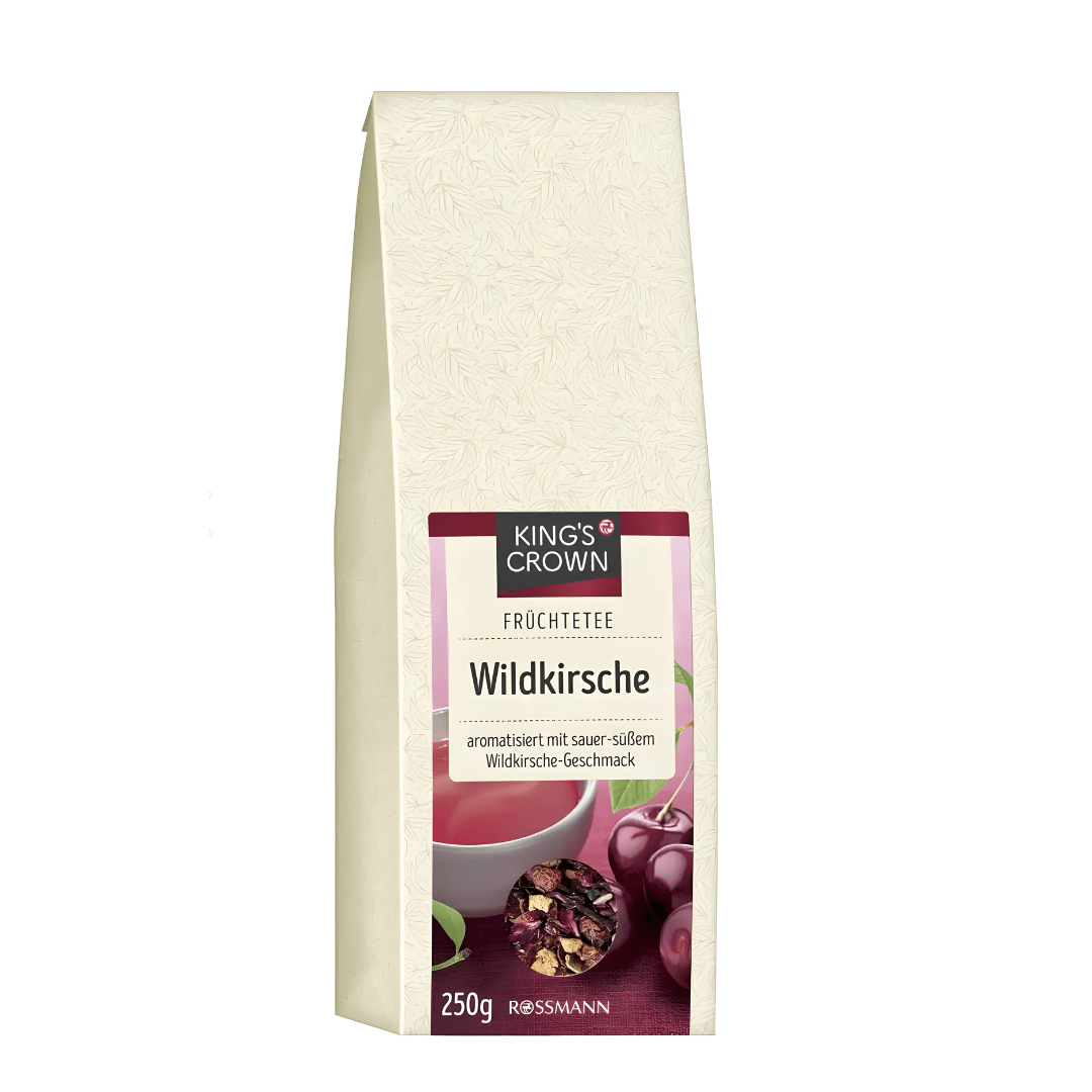 King’s Crown wild cherry fruit tea 250g German tea sold in Lebanon