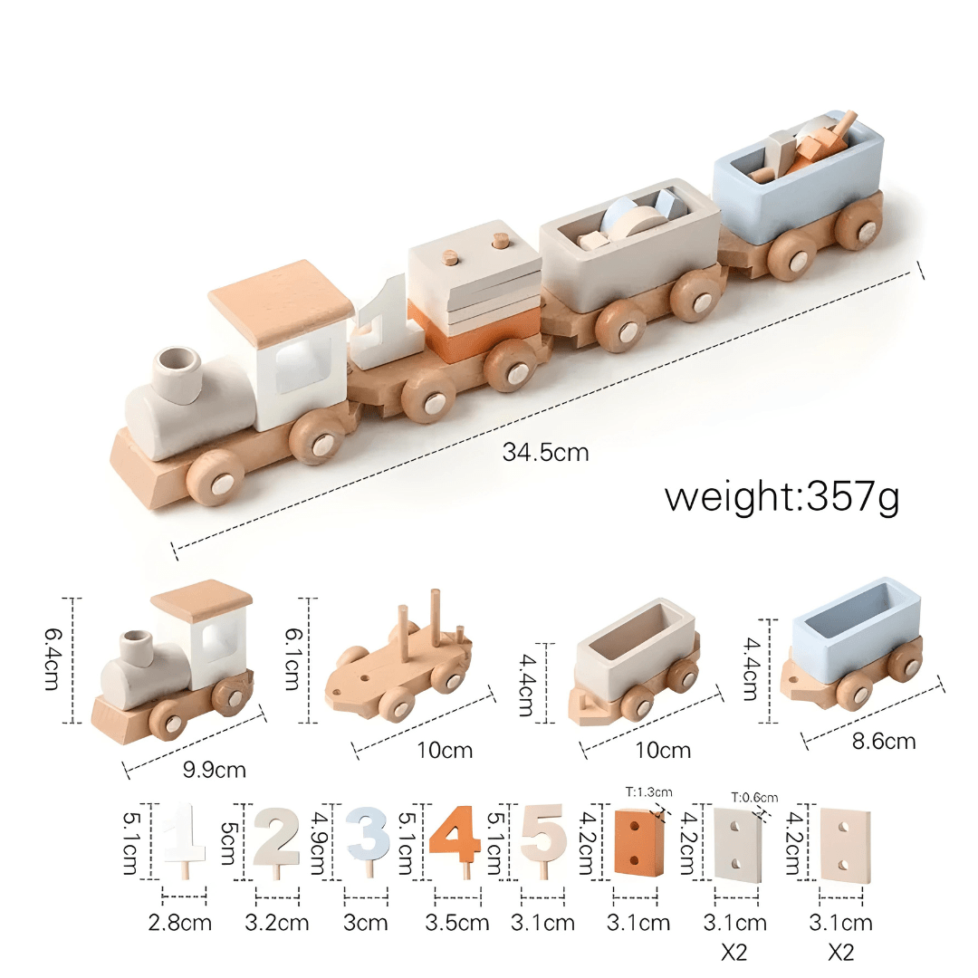 Premium Wooden Train Set 12 Pieces