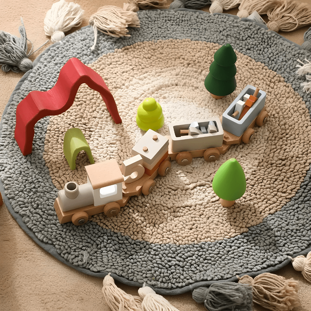 Premium Wooden Train Set 12 Pieces