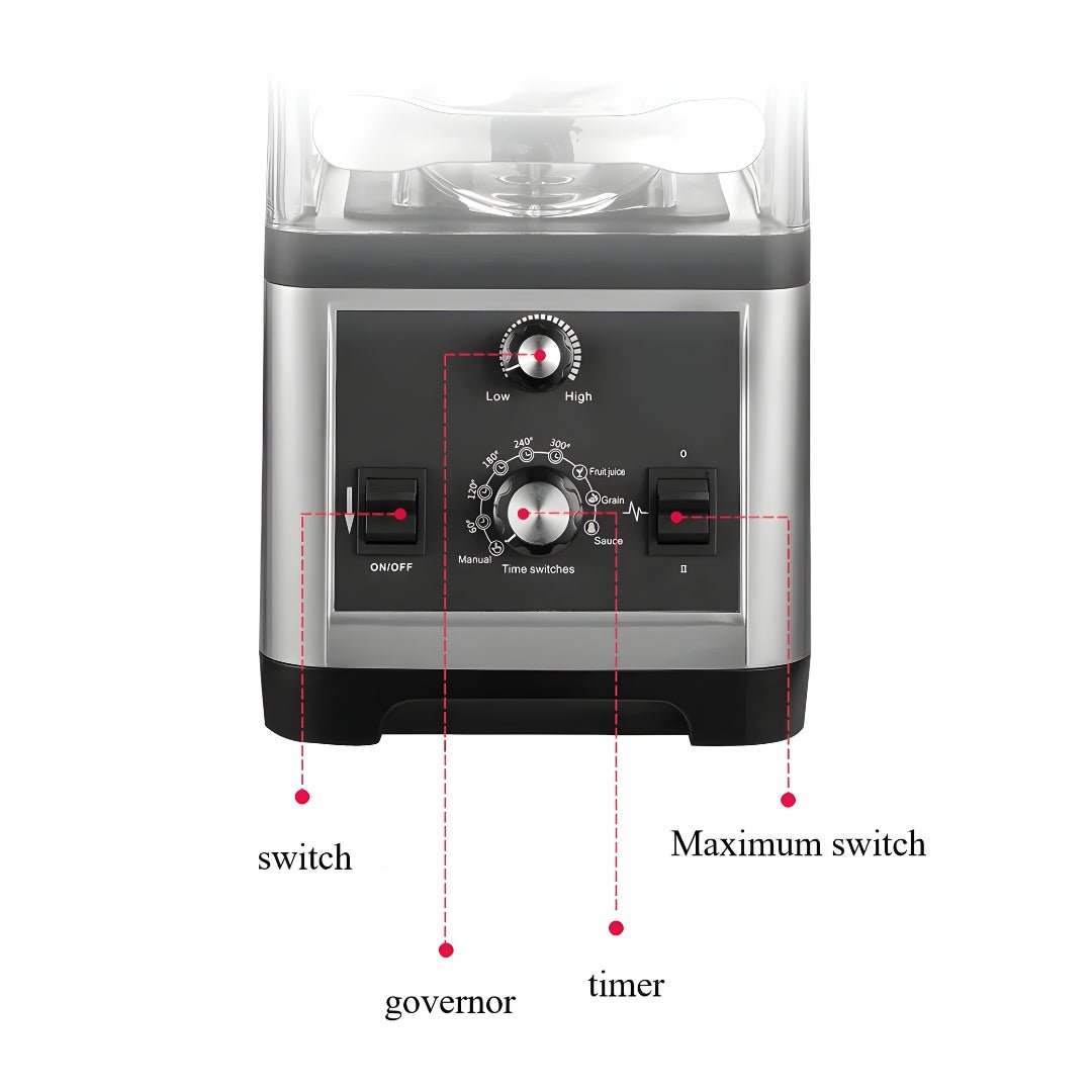 Heavy Duty 2200W blender with thick soundproof lid and 1.8L container. Ideal for juices, smoothies, ice crushing, restaurants, coffee shops, and home use in Beirut, Lebanon.