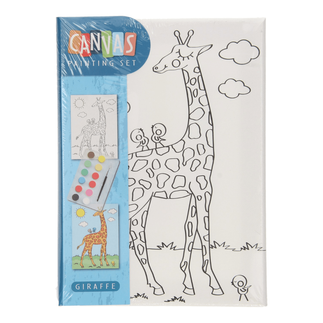 CANVAS GIRAFFE PAINTING SET 18×25CM - EUROPEAN HOUSE HOLD