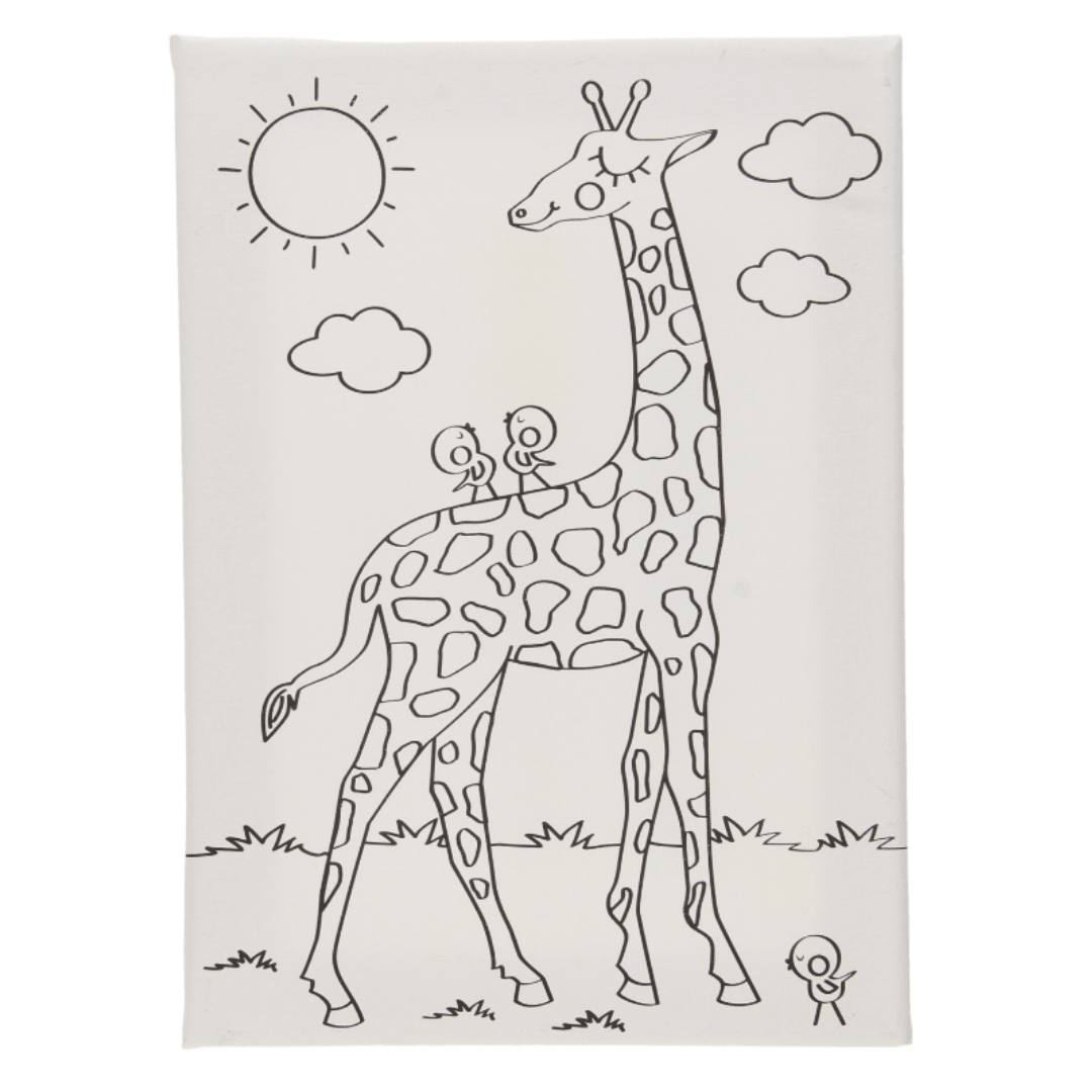 CANVAS GIRAFFE PAINTING SET 18×25CM - EUROPEAN HOUSE HOLD